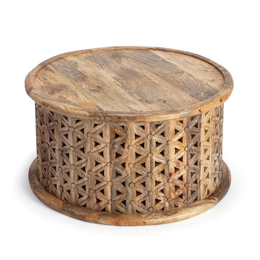 Contemporary Country French Rustic Mango Wood Coffee Table For Sale