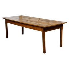 Country French Rustic Pine Farm Table with Straight Legs from the 19th Century
