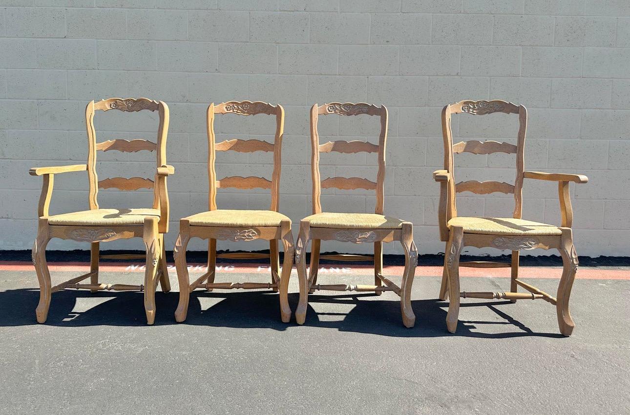 Country French Set of Eight Ladderback Dining Chairs 2