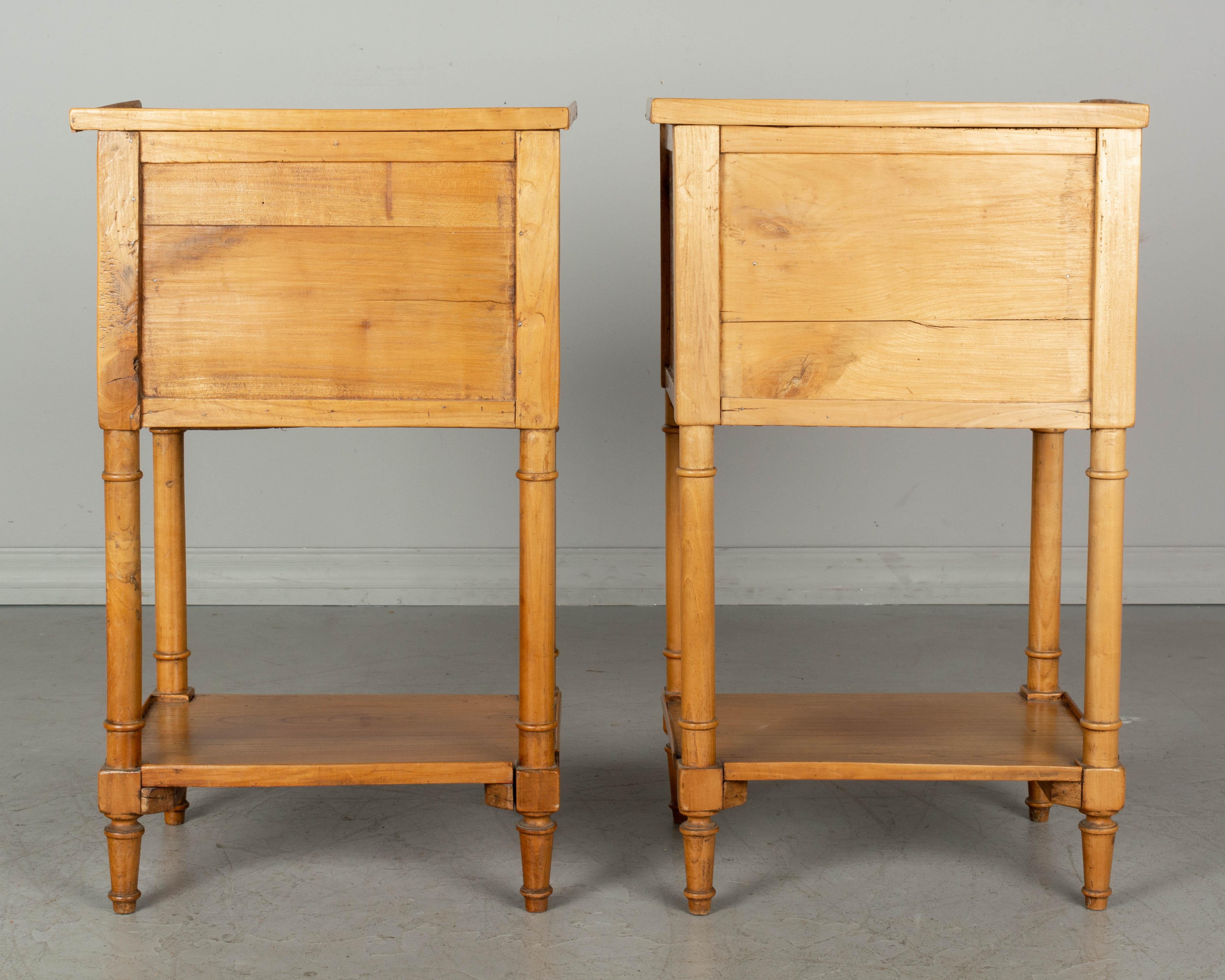 Hand-Crafted Country French Side Tables or Nightstands, a Pair