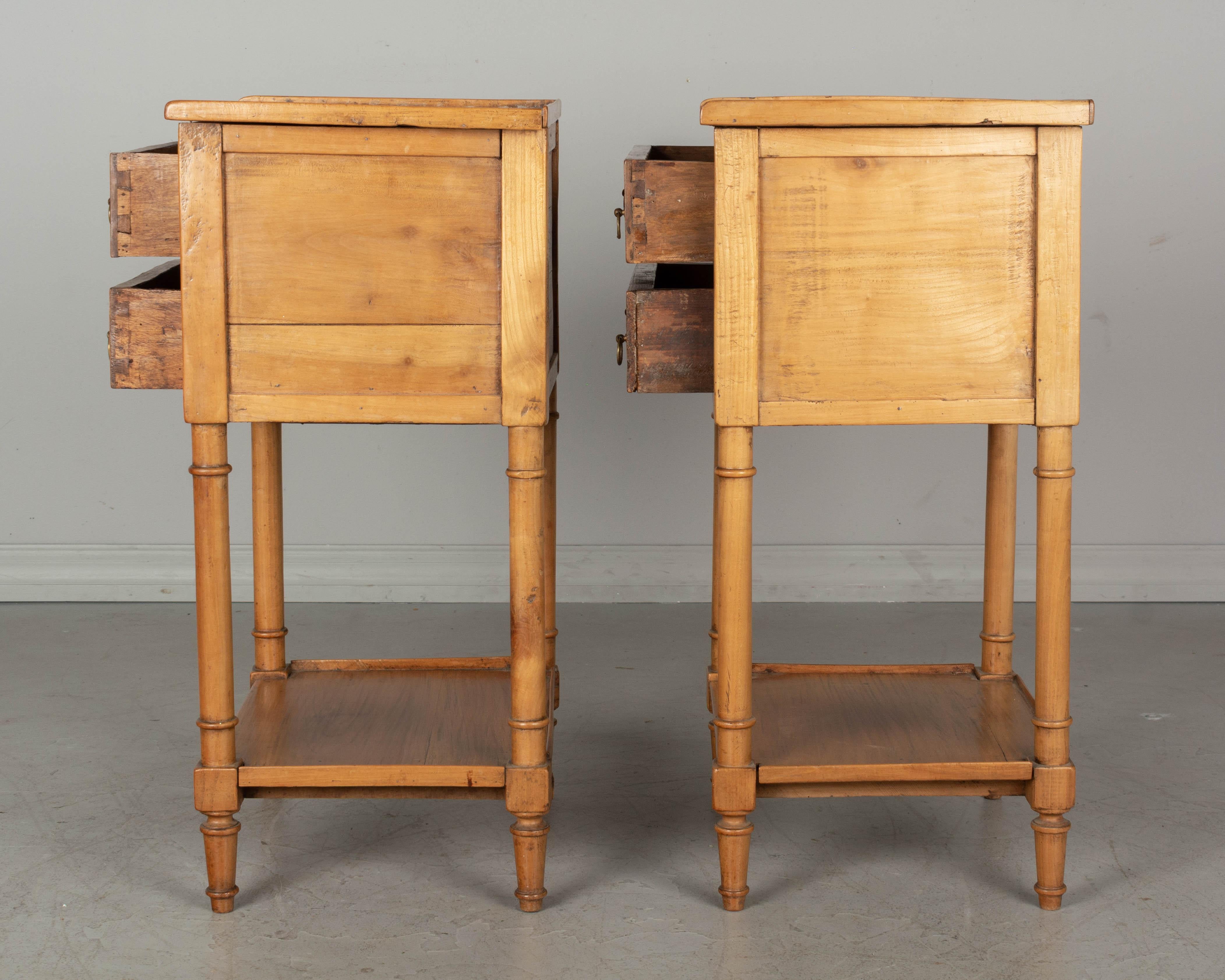 20th Century Country French Side Tables or Nightstands, a Pair