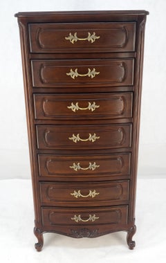 Country French Solid Cherry 7 Drawers Brass Hardware Lingerie Chest Dresser MINT