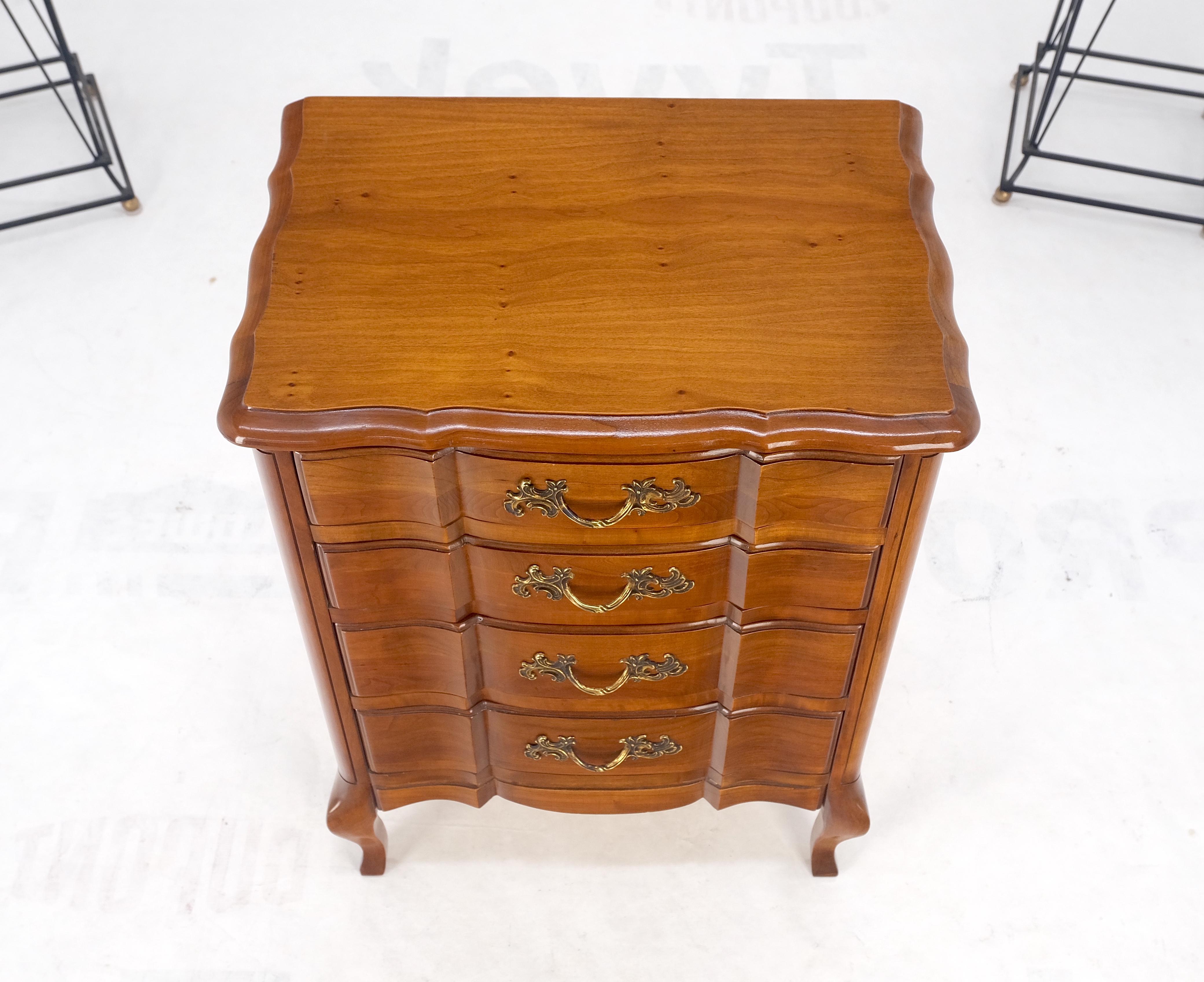 Lacquered Country French Solid Cherry Miniature Dresser Chest of Drawers Stands 4 Drawers  For Sale