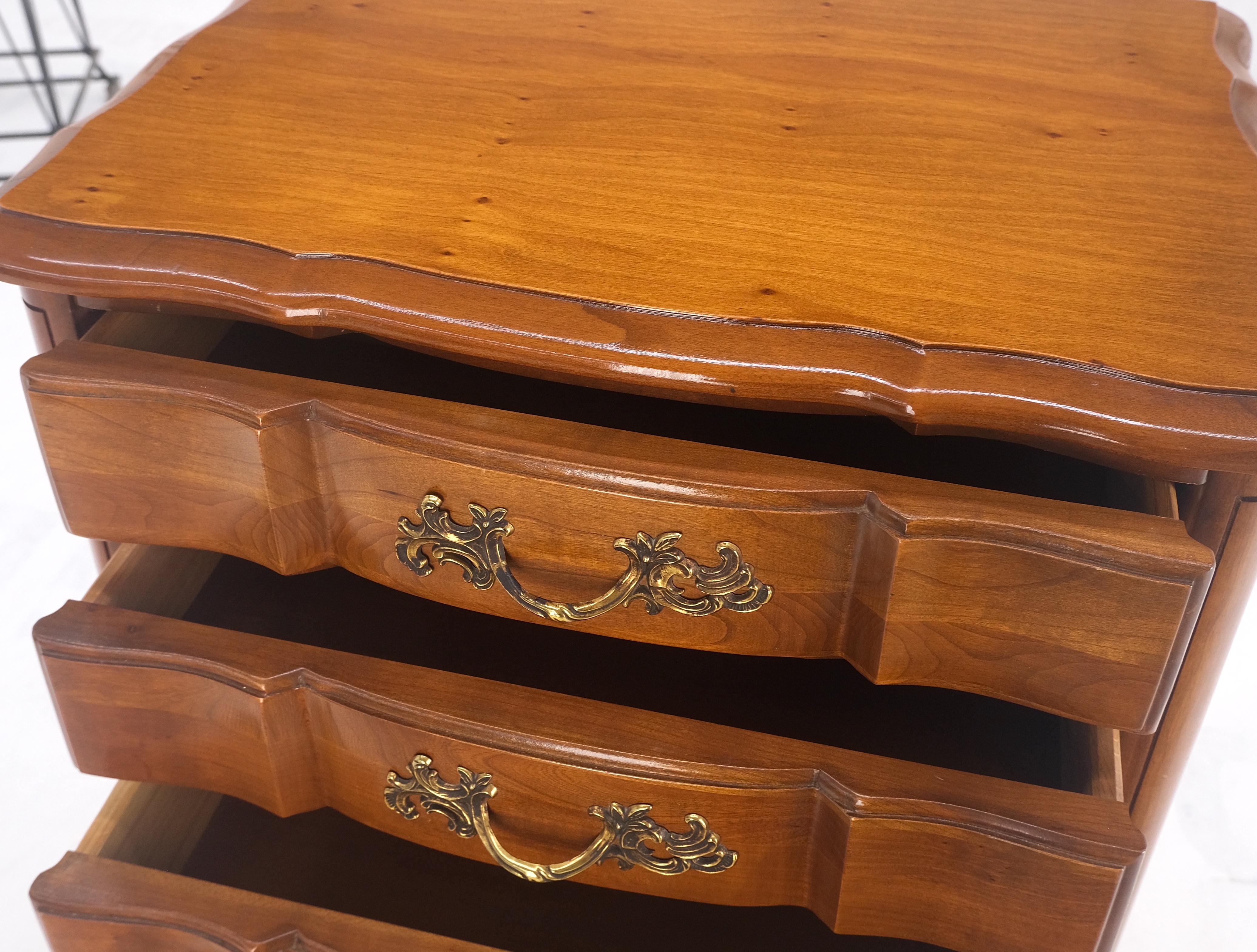 20th Century Country French Solid Cherry Miniature Dresser Chest of Drawers Stands 4 Drawers  For Sale