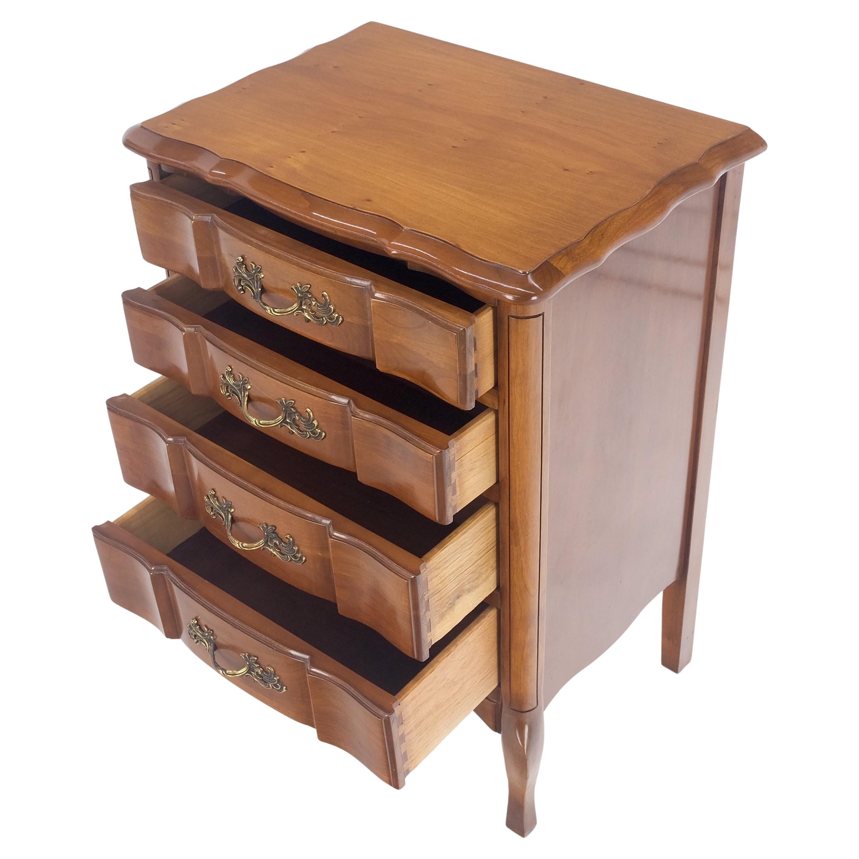 Country French Solid Cherry Miniature Dresser Chest of Drawers Stands 4 Drawers  For Sale