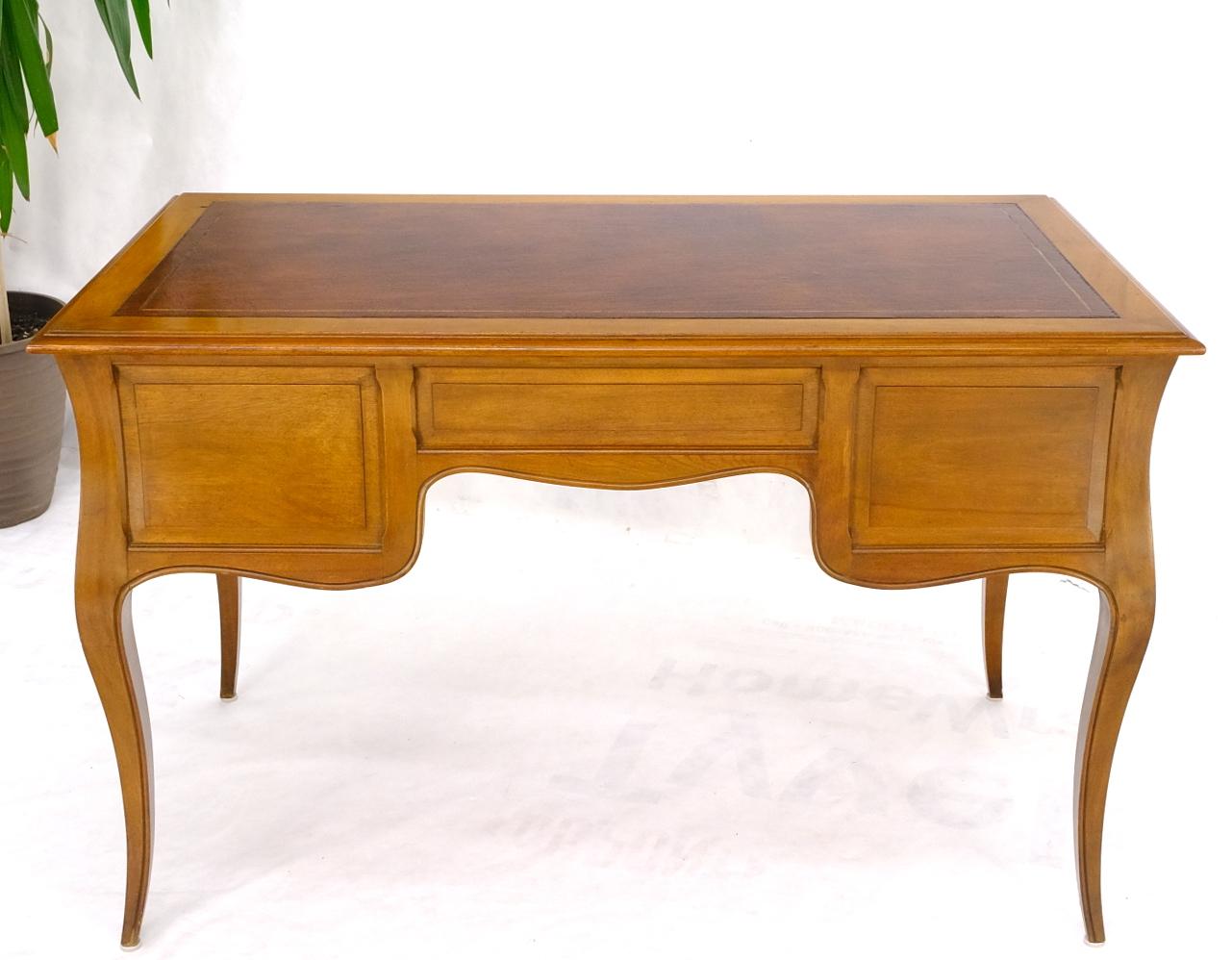 Country French Solid Walnut Leather Top Writing Table Desk For Sale 6