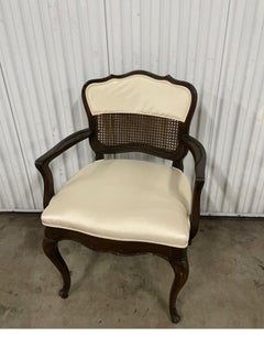 Vintage Louis XVI Style Armchair, Walnut & Cane, France, 1950s