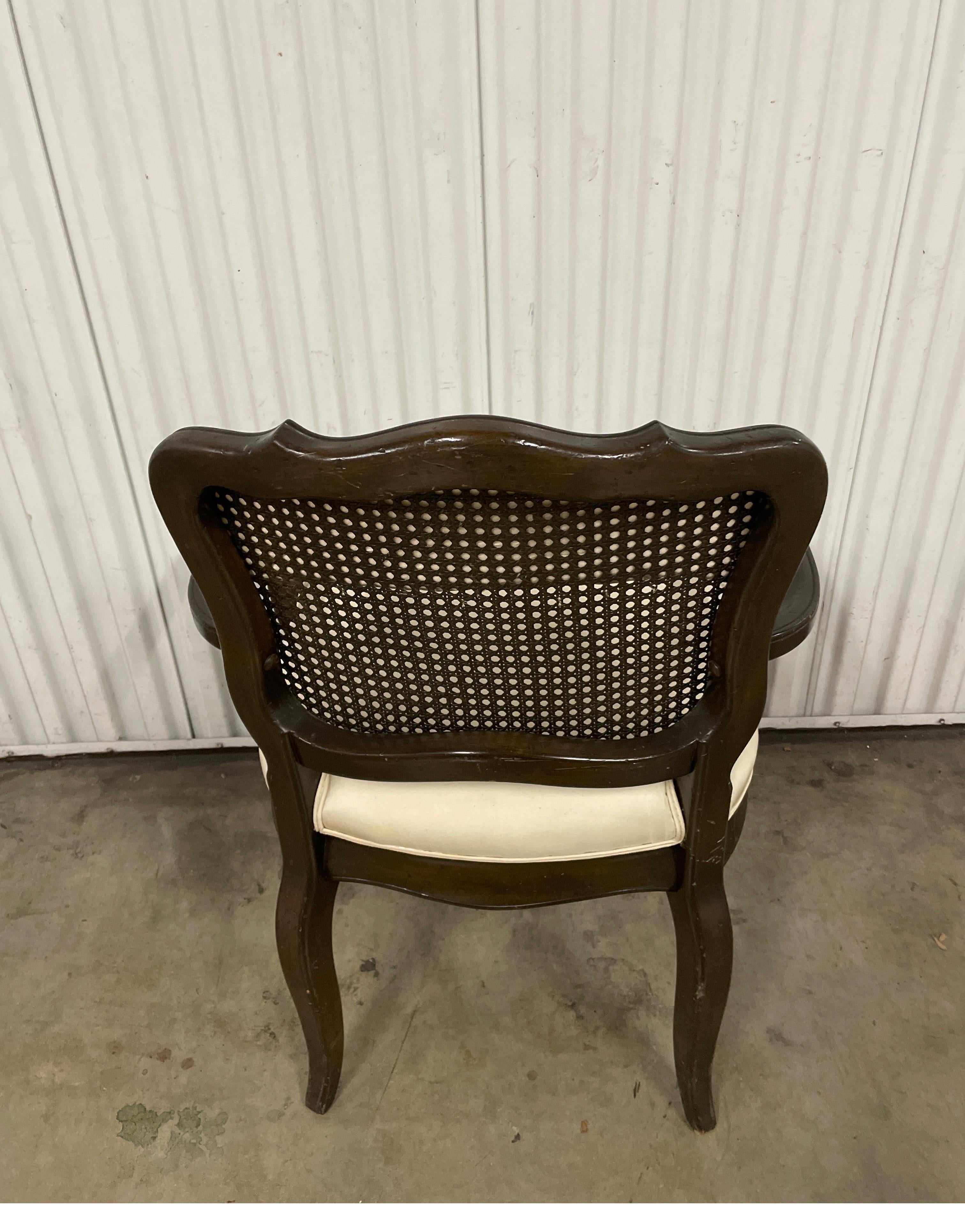 Walnut Country French Style Armchair For Sale