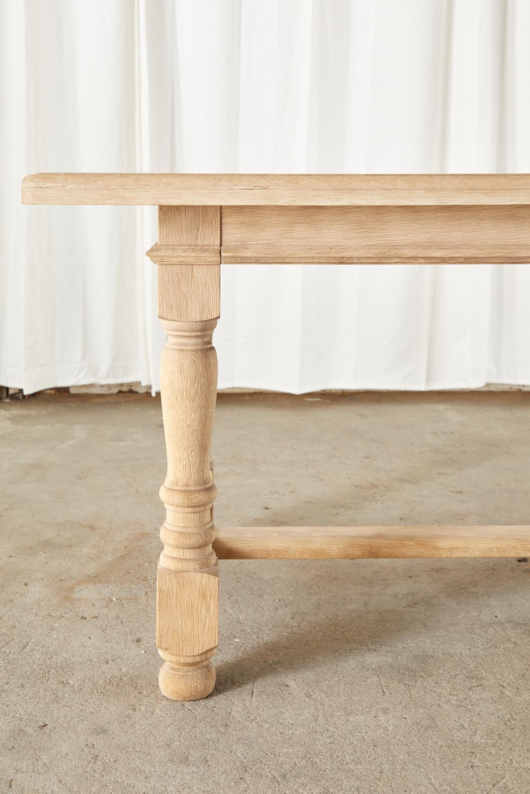 Country French Style Bleached Oak Farmhouse Dining Table 3
