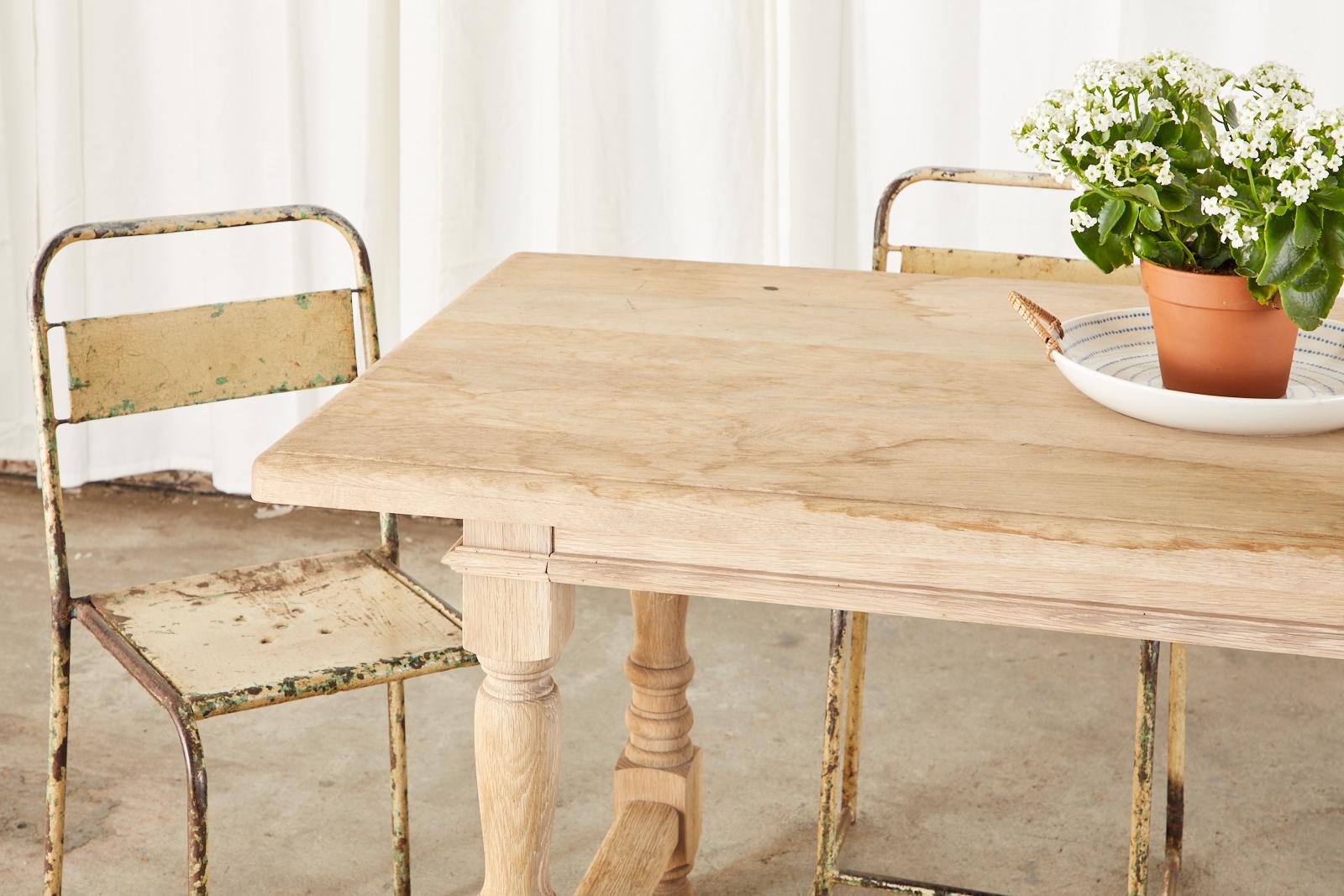 Country French Style Bleached Oak Farmhouse Dining Table 4