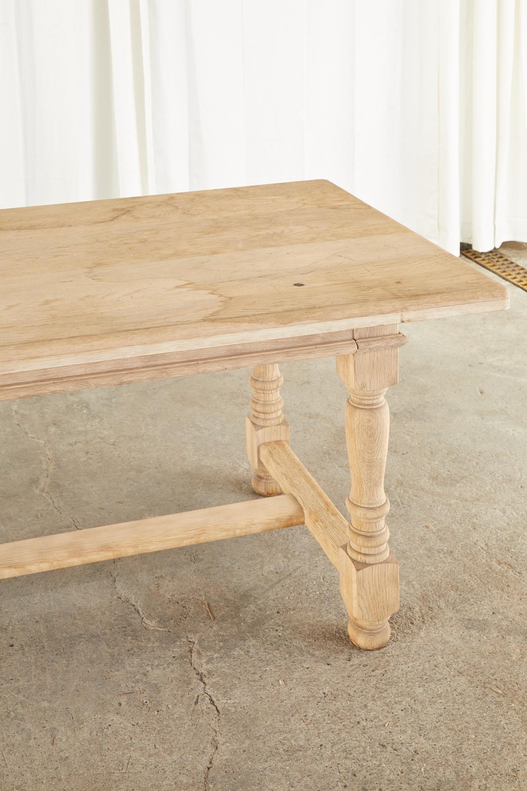 Country French Style Bleached Oak Farmhouse Dining Table 1