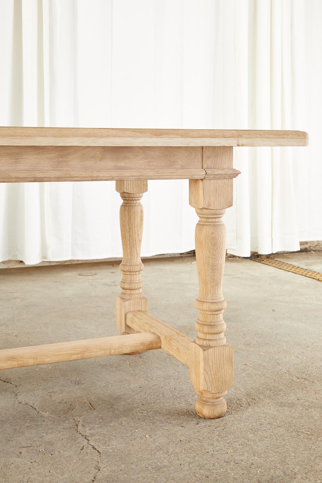 Country French Style Bleached Oak Farmhouse Dining Table 2