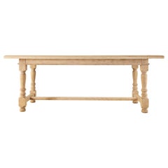 Country French Style Bleached Oak Farmhouse Dining Table