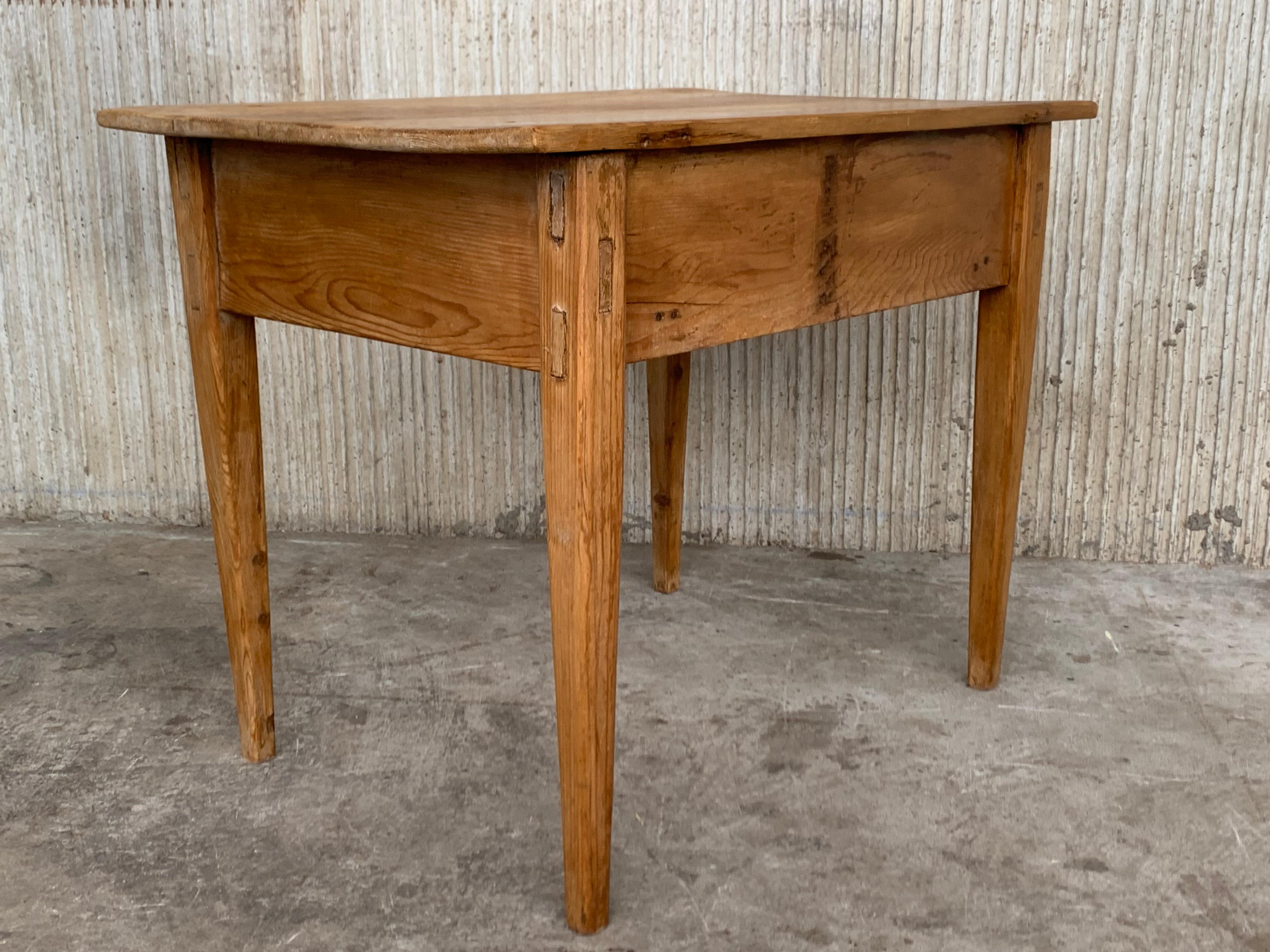Country French Style Bleached Pine Farmhouse Side, Coffee or Nightstand Table 1