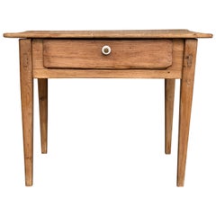 Country French Style Bleached Pine Farmhouse Side, Coffee or Nightstand Table