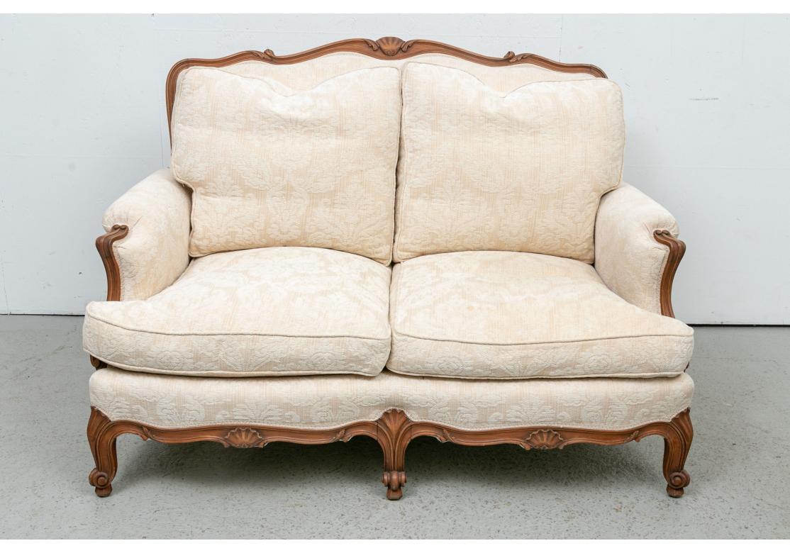 Country French Style Carved Walnut Loveseat For Sale 5