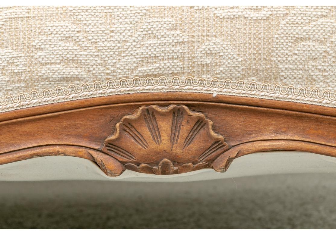 20th Century Country French Style Carved Walnut Loveseat For Sale