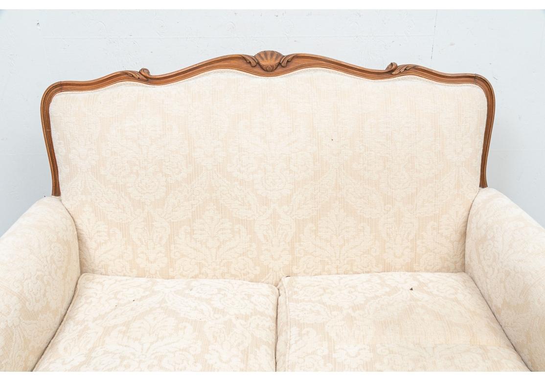 Country French Style Carved Walnut Loveseat For Sale 1