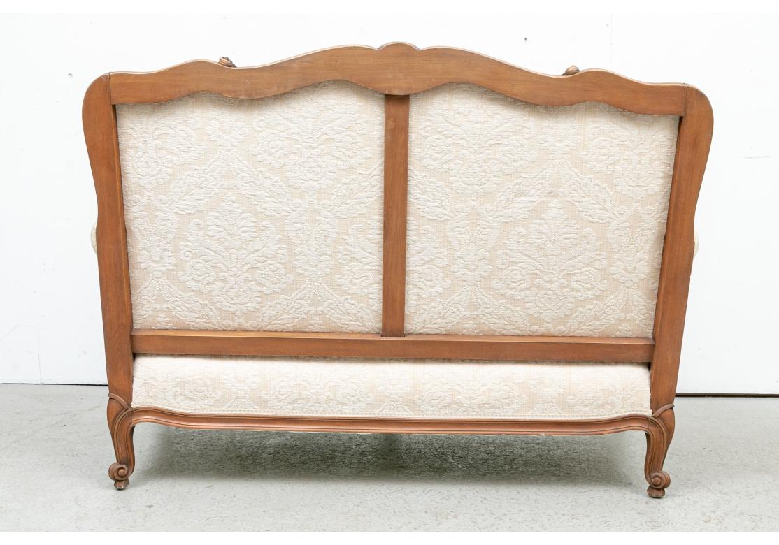Country French Style Carved Walnut Loveseat For Sale 3