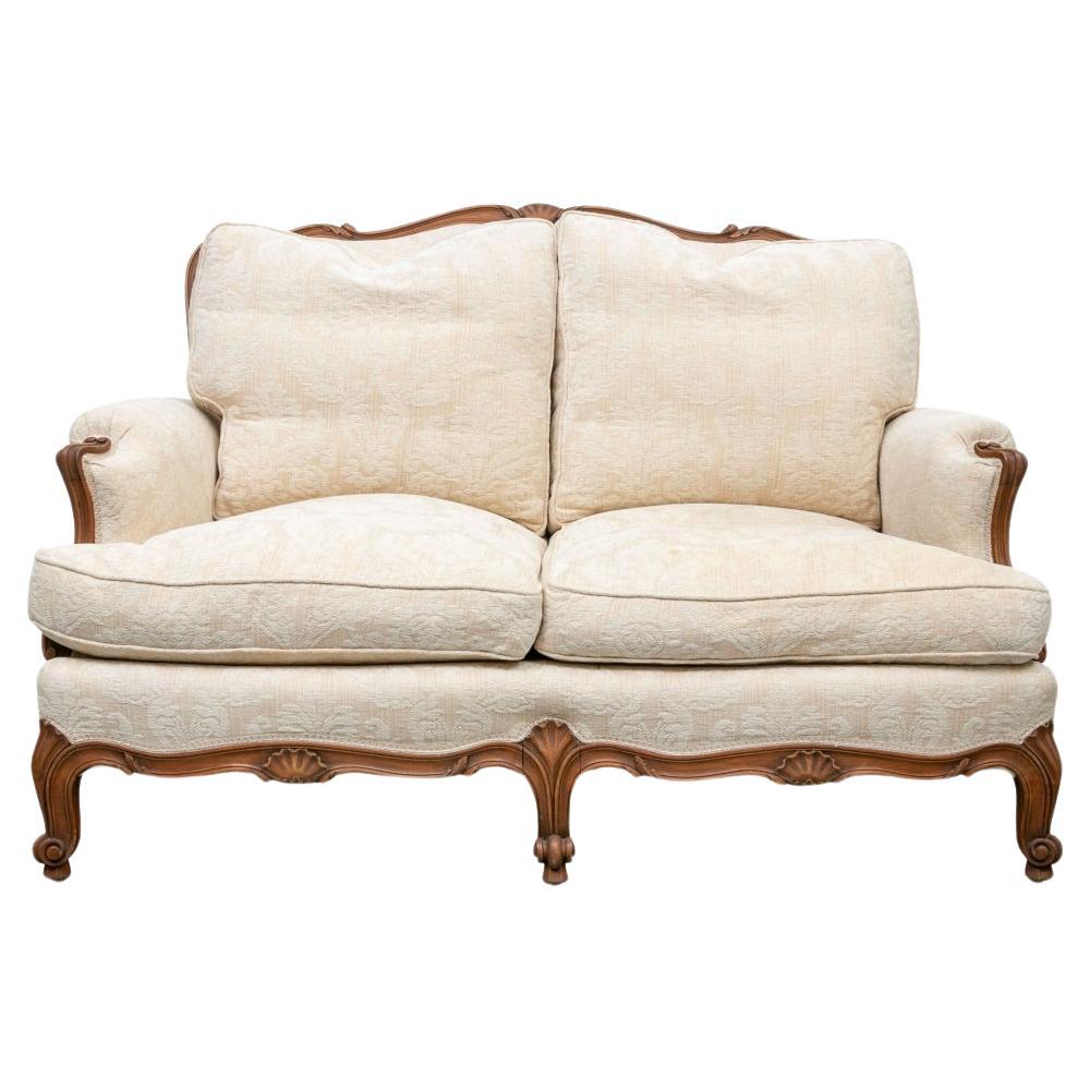 Country French Style Carved Walnut Loveseat For Sale
