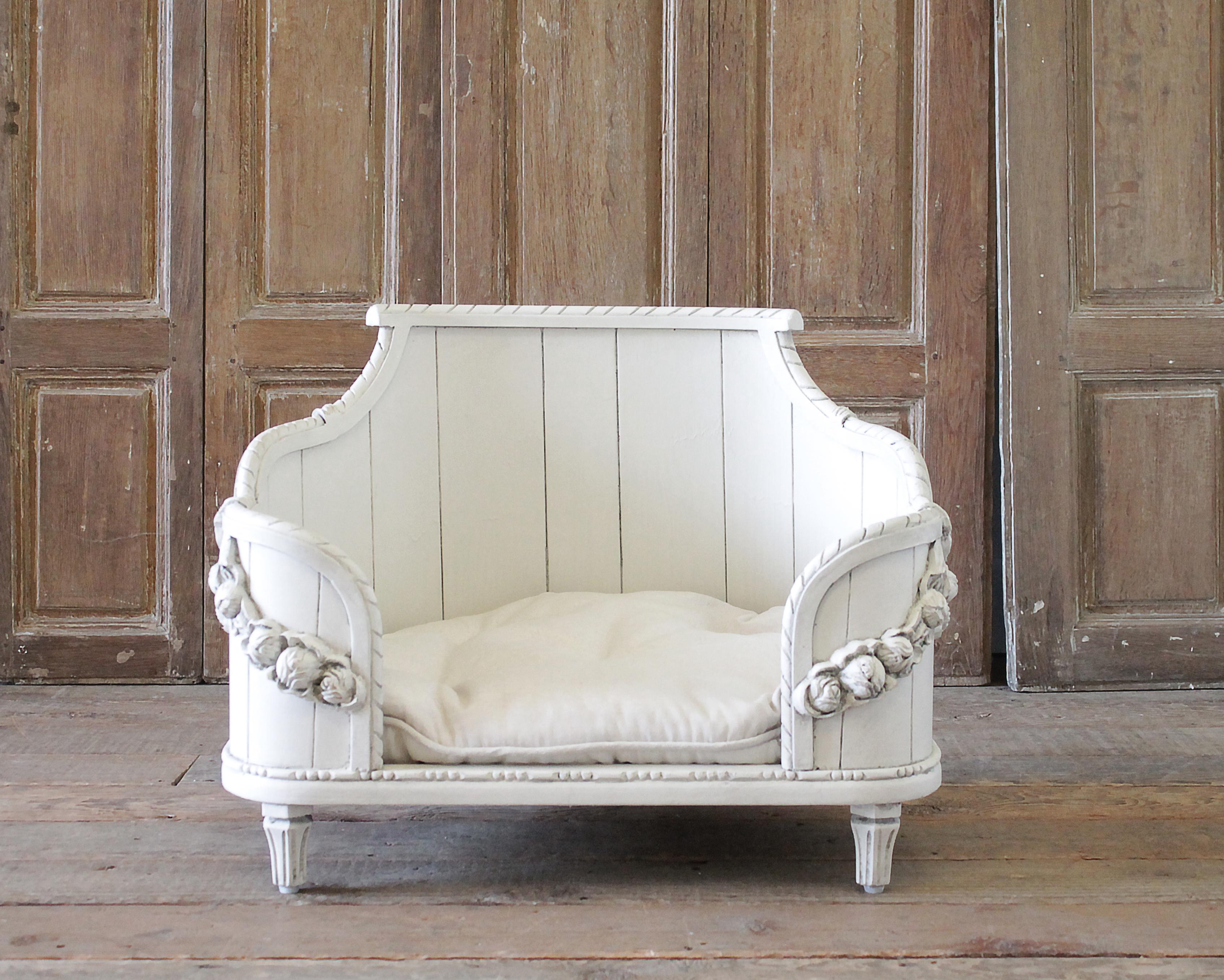 Country French Style Pet Bed with Rose Swags at 1stDibs french style