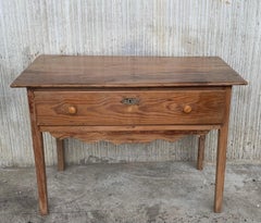 Country French Style Pine Farmhouse Side, Coffee or Nightstand Table with Drawer