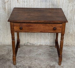 Country French Style Pine Farmhouse Side, Coffee or Nightstand Table with Drawer