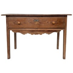 Antique Country French Style Pine Farmhouse Side, Coffee or Nightstand Table with Drawer