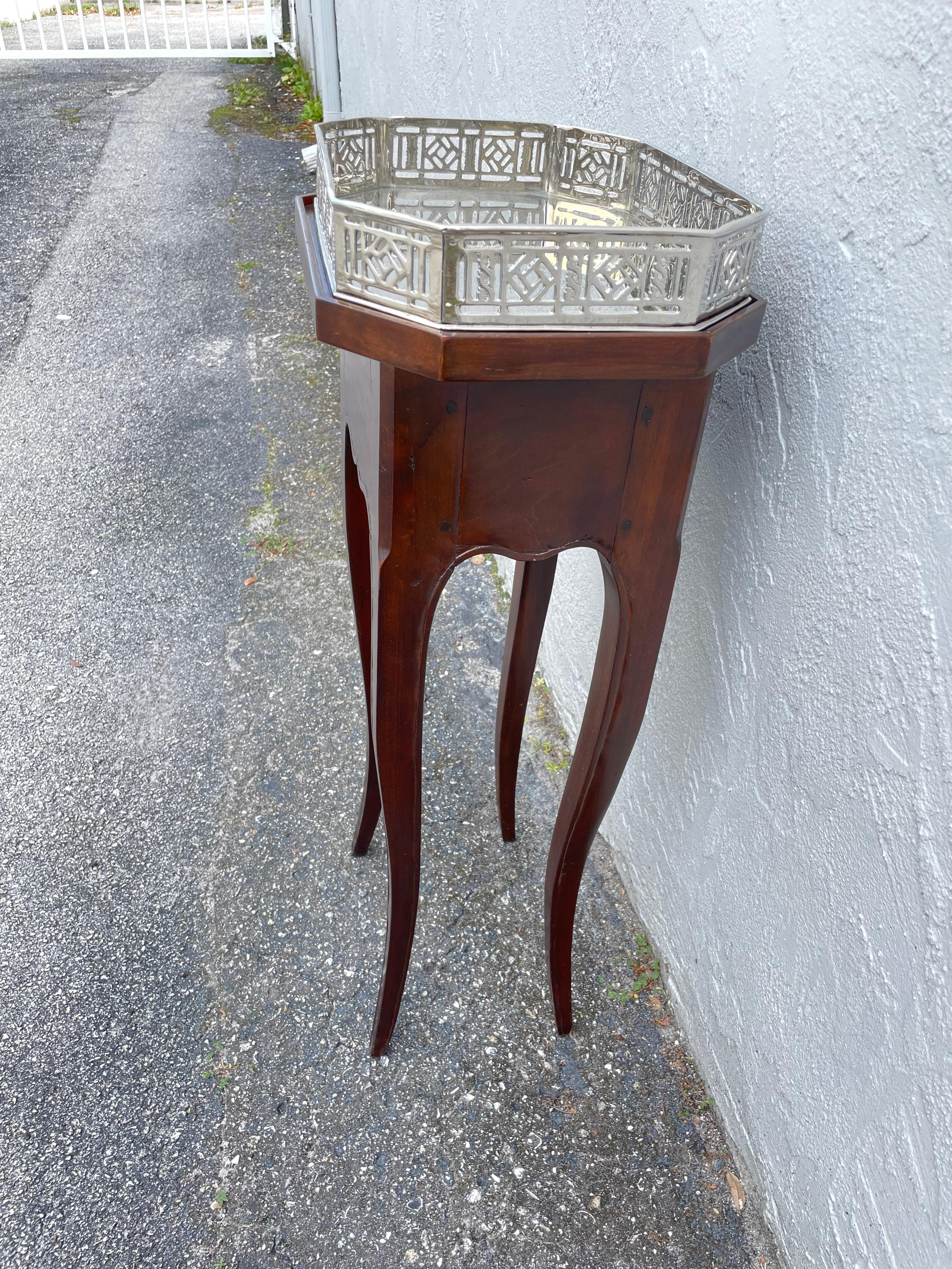 silver tray side table