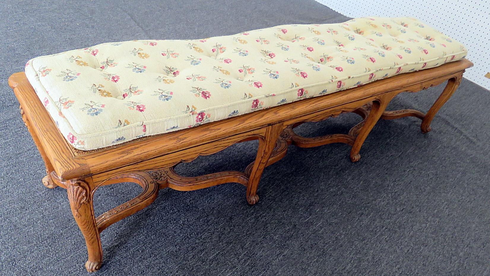 American Long 8 Leg Cane Country French Style Window Bench