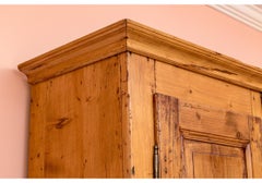 Country French Two Part Pine ArmoireAntique