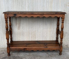 Country French Two-Tier Console Table in Old Pine