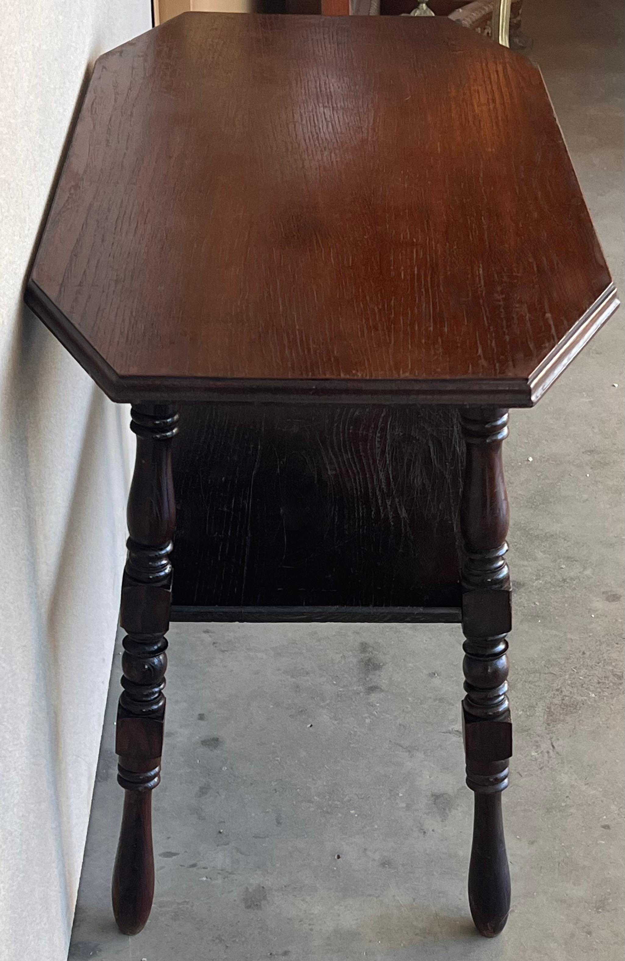 Country French Two-Tier Walnut Console Side Table  For Sale 5