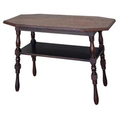 Country French Two-Tier Walnut Console Side Table 