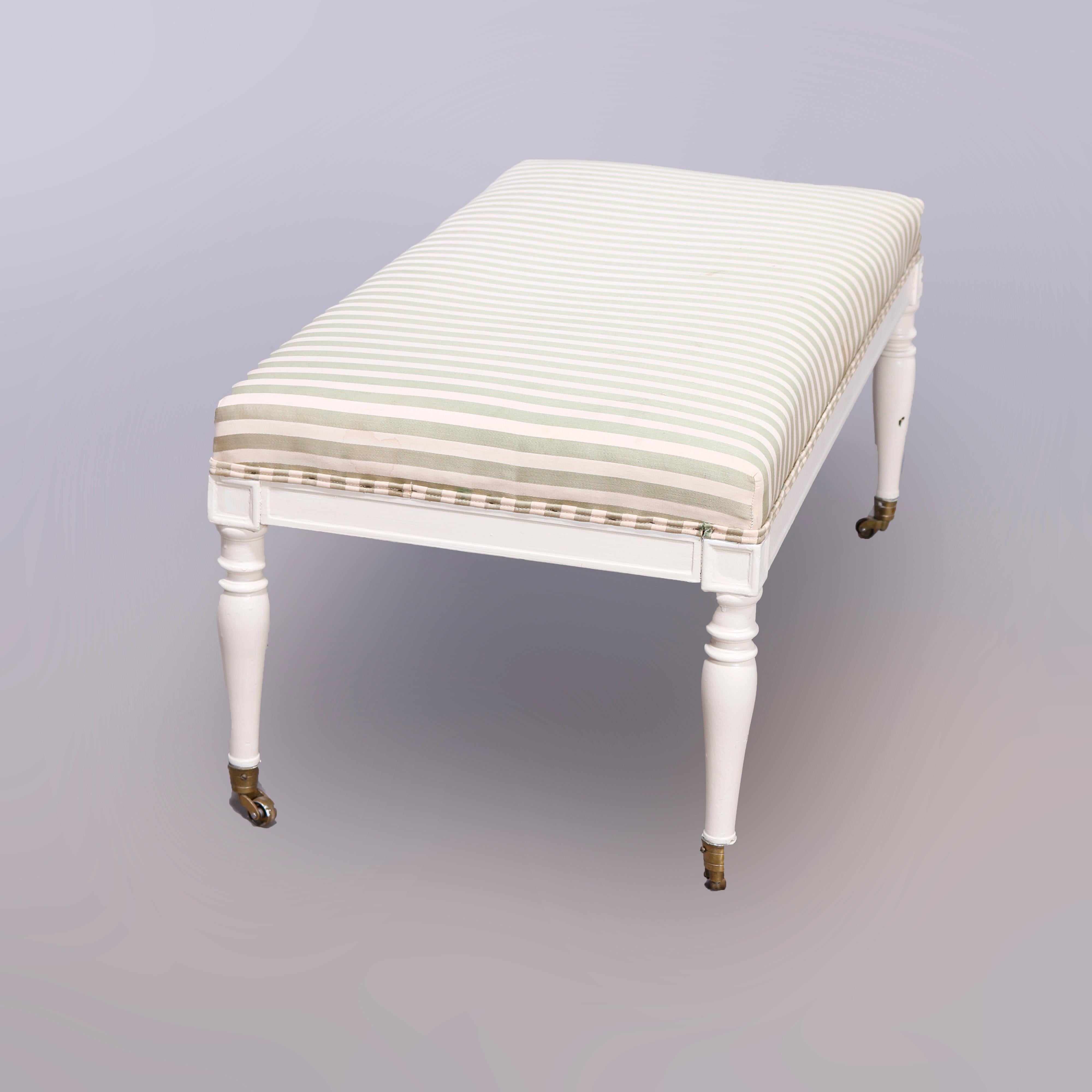 Country French Upholstered Window Bench 20th C. In Good Condition In Big Flats, NY