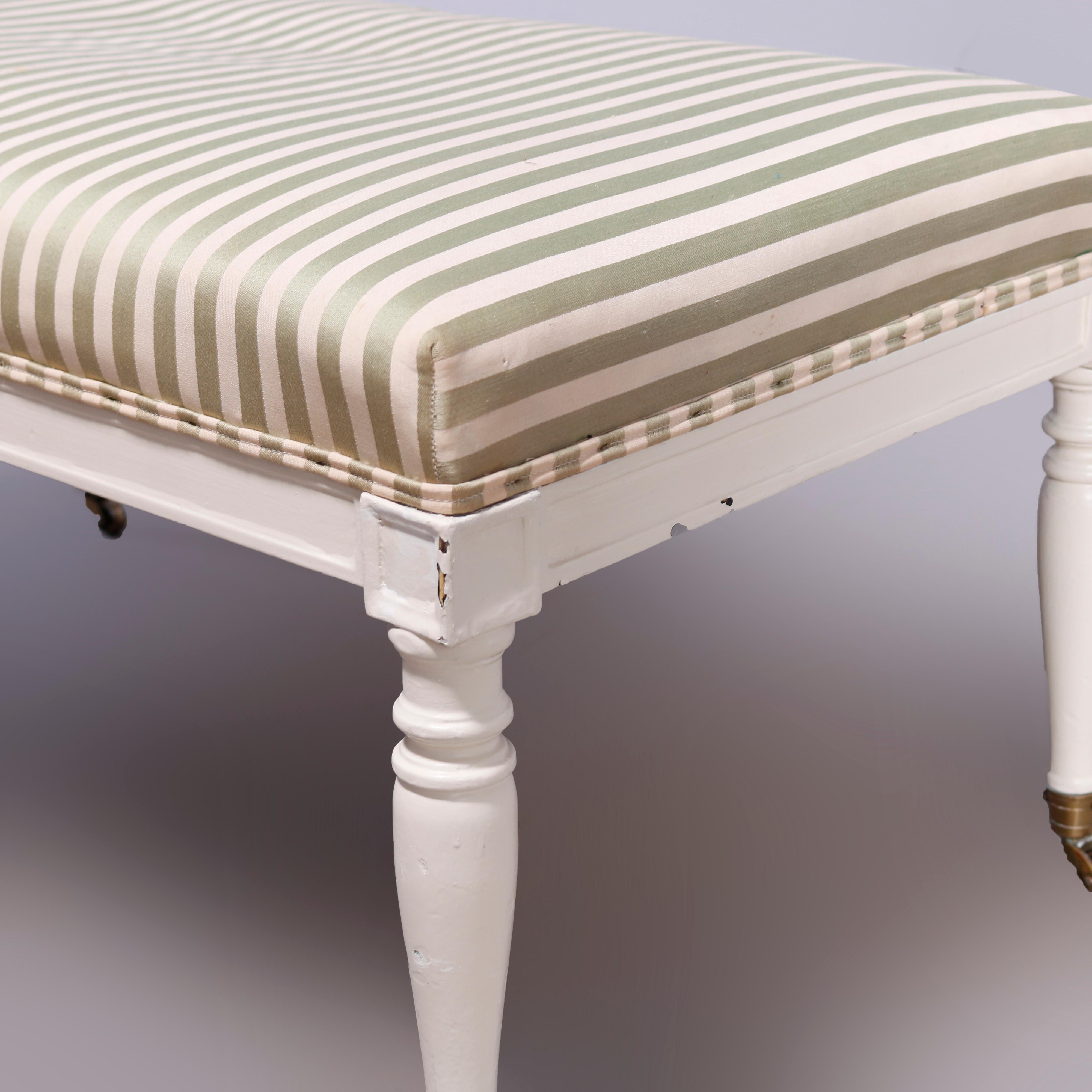 20th Century Country French Upholstered Window Bench 20th C.