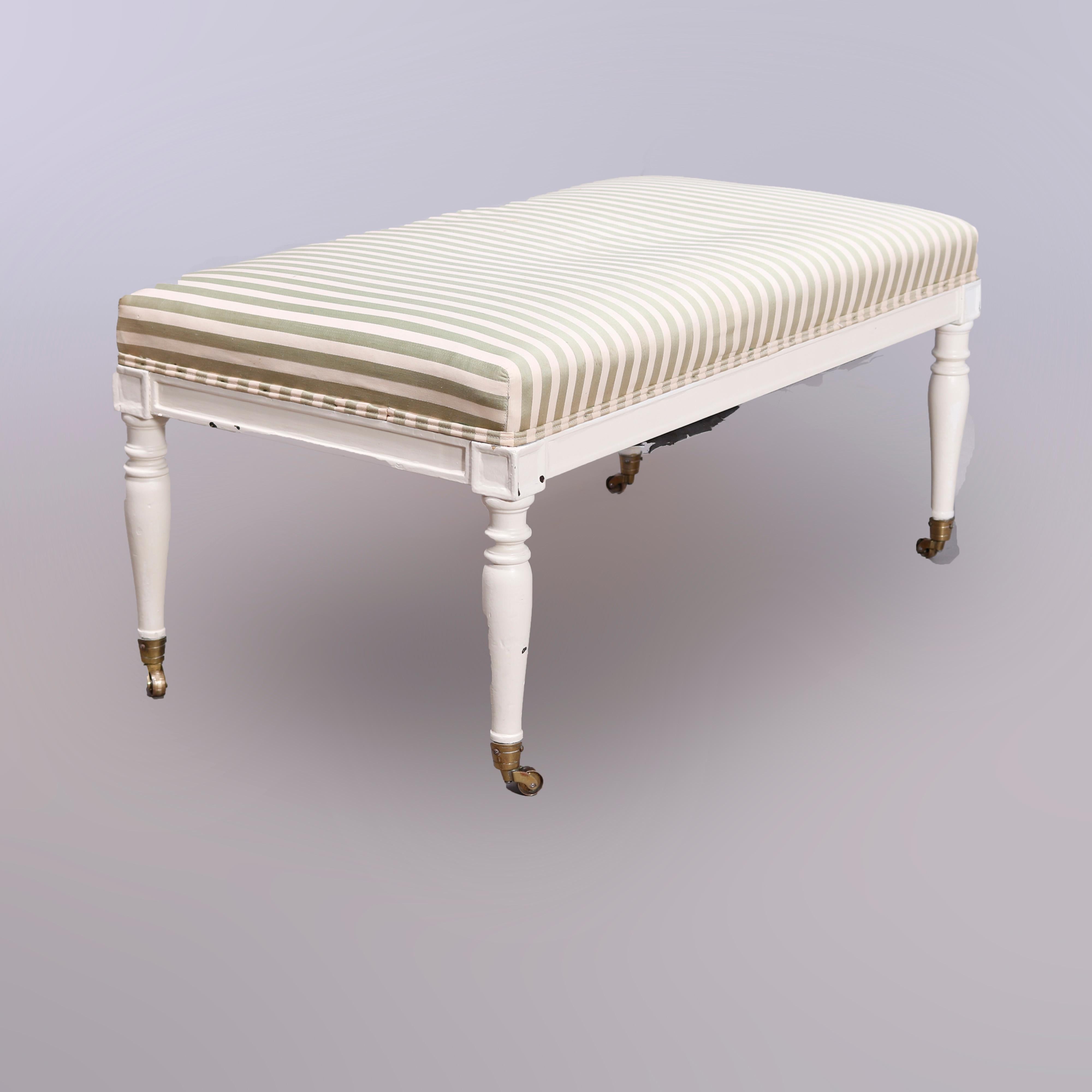 Upholstery Country French Upholstered Window Bench 20th C.