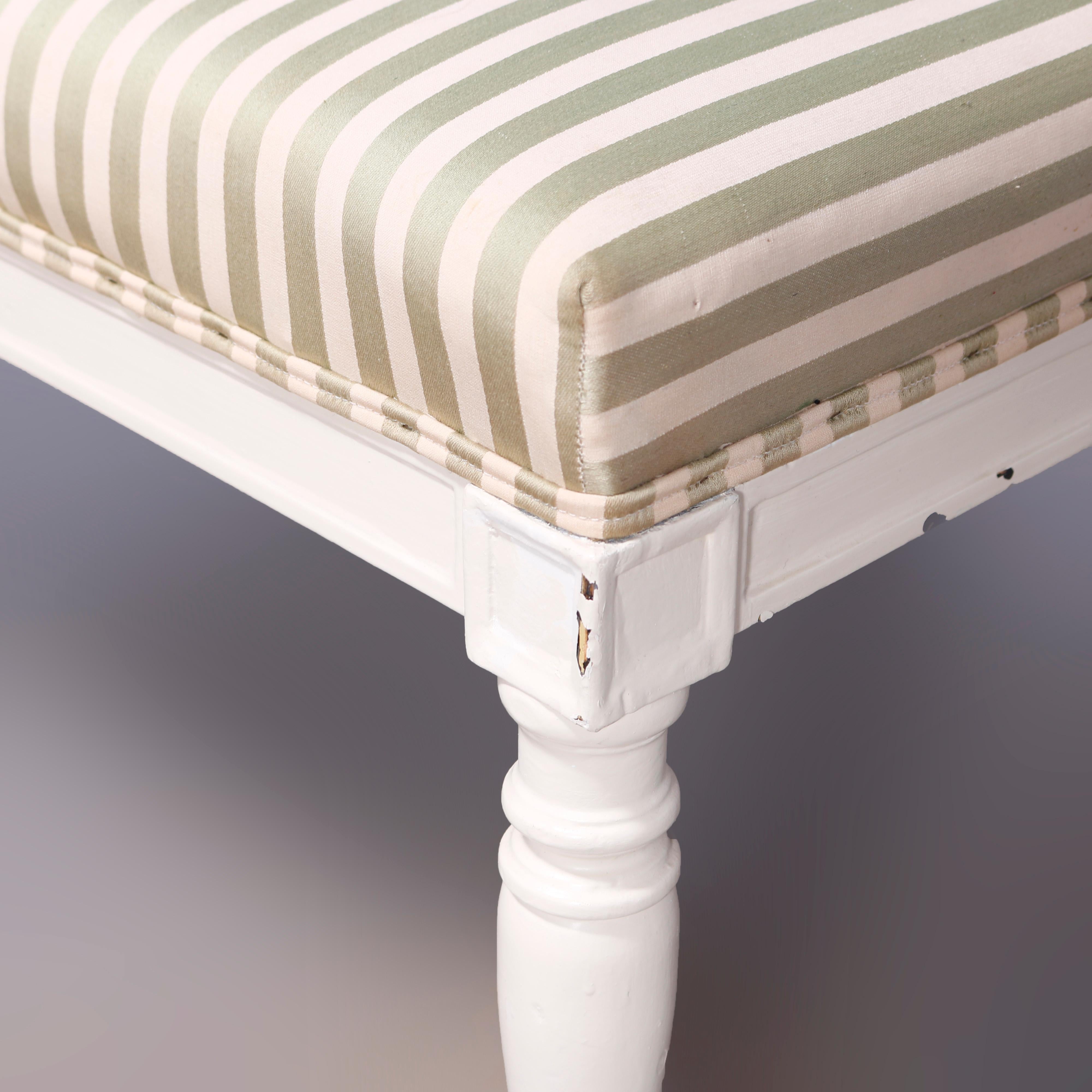 Country French Upholstered Window Bench 20th C. 1
