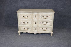 Country French Venetian Style Paint Decorated 3 Drawer Distressed Commode
