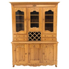 Franzsischer Vintage-Weinstnder aus Kiefernholz, zweiteilig, Hutch im Landhausstil