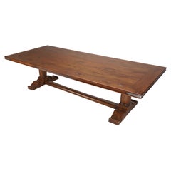 Country French Walnut Trestle Dining Table Unique Paraffin Finish by Quinta Fr.