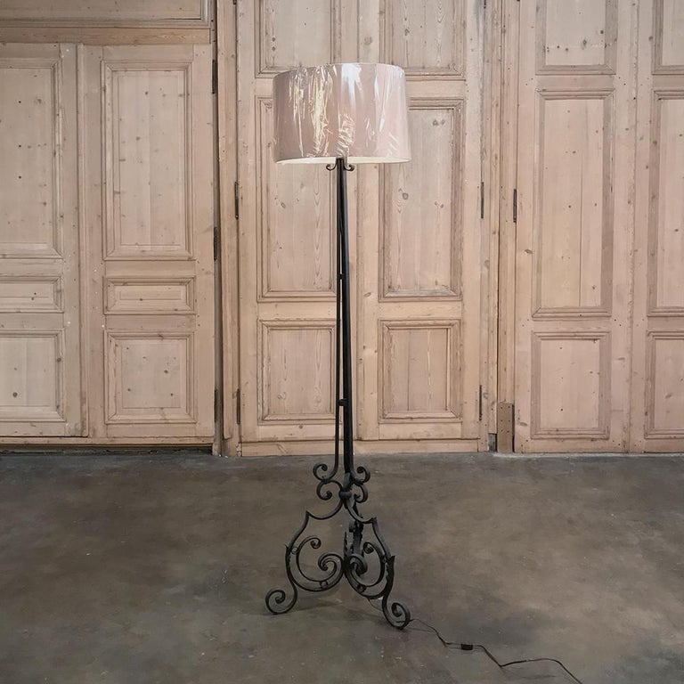Country French Wrought Iron Floor Lamp For Sale at 1stDibs | country ...