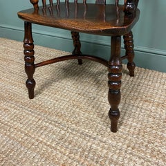 Country House 19th Century Georgian Oak and Elm Antique Windsor Chair