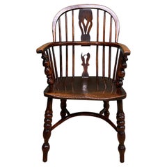 Country House 19th Century Georgian Oak and Elm Antique Windsor Chair