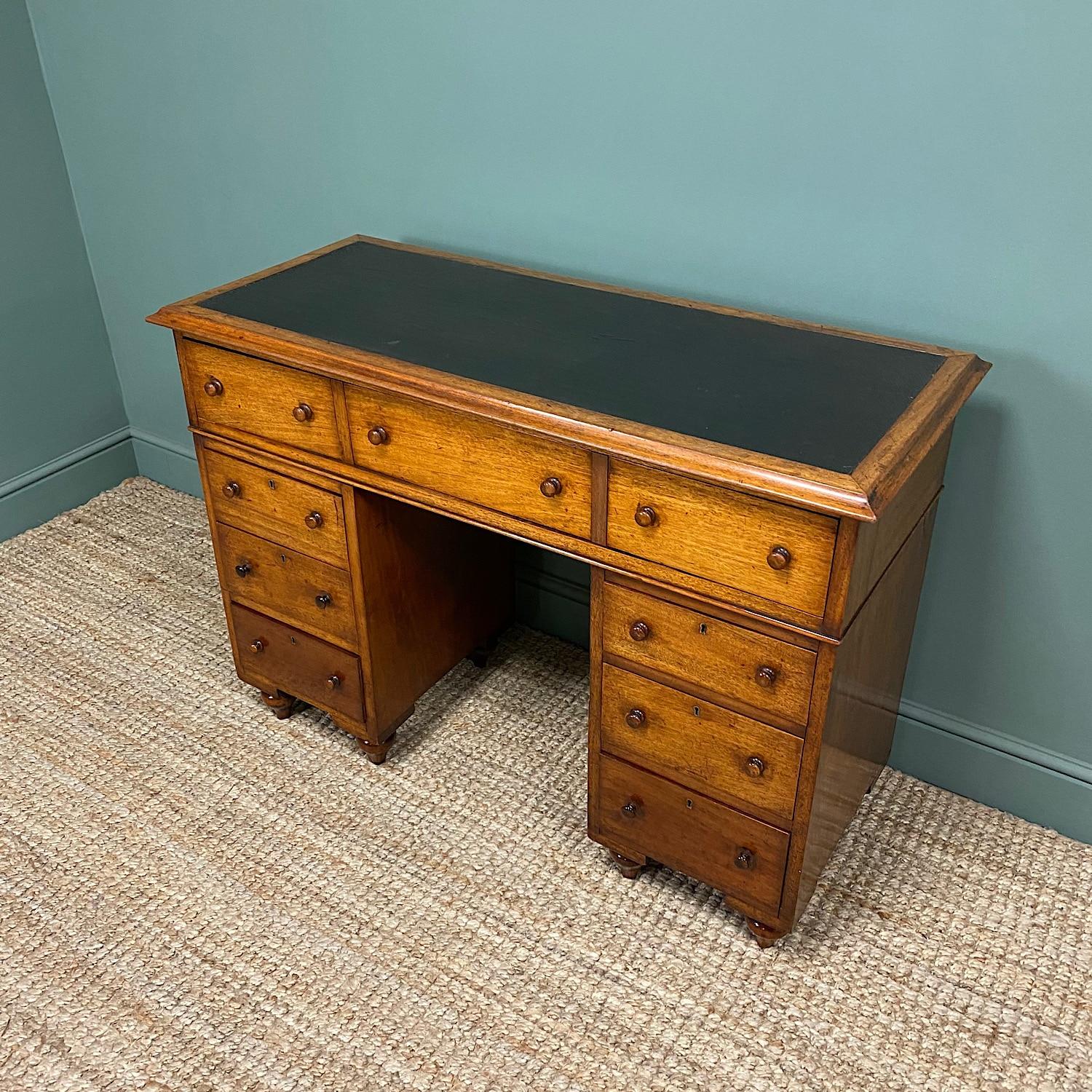 Mahogany Country House 19th Century Victorian Antique Campaign Desk For Sale