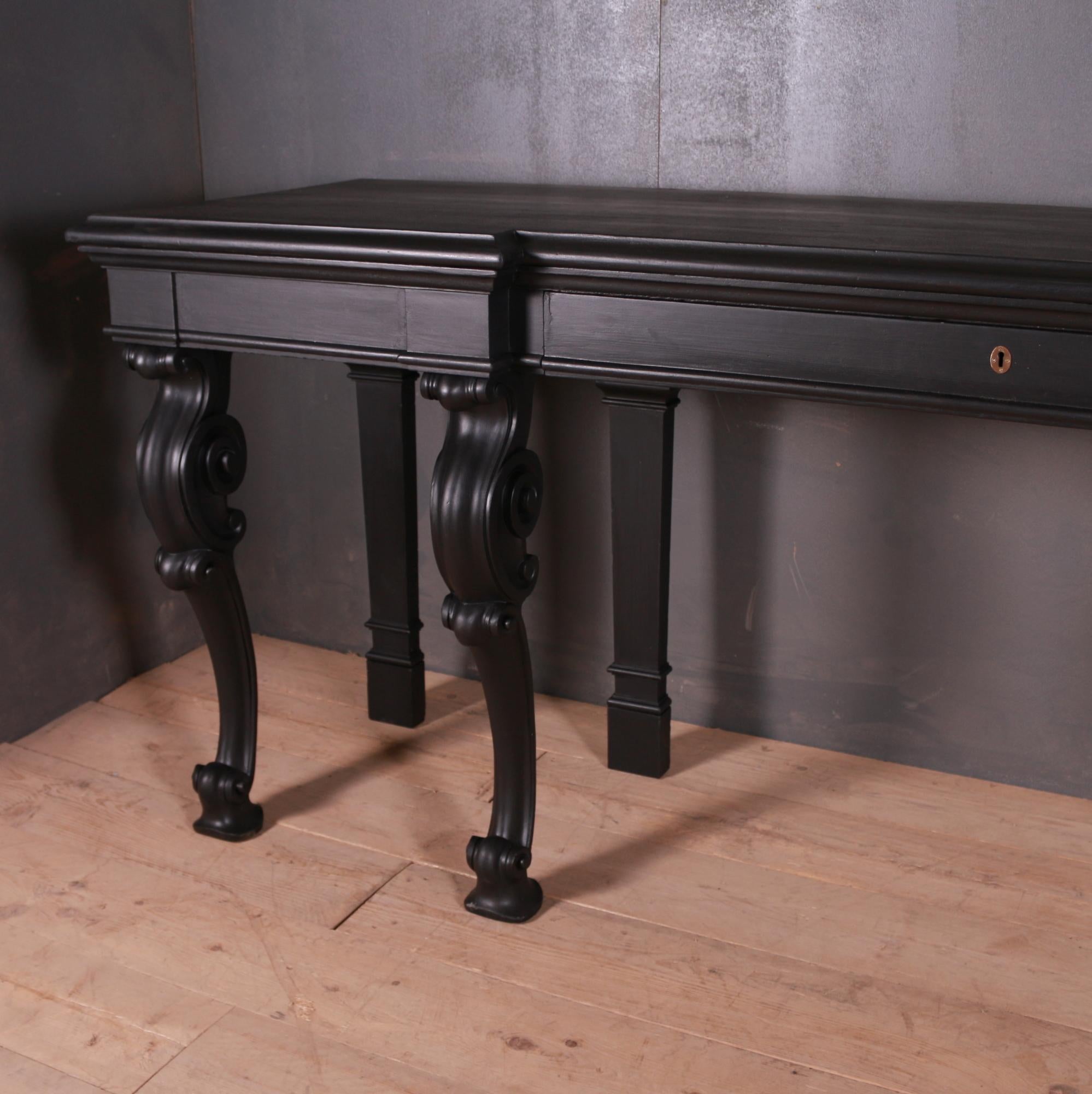 Ebonized Country House Console Table For Sale