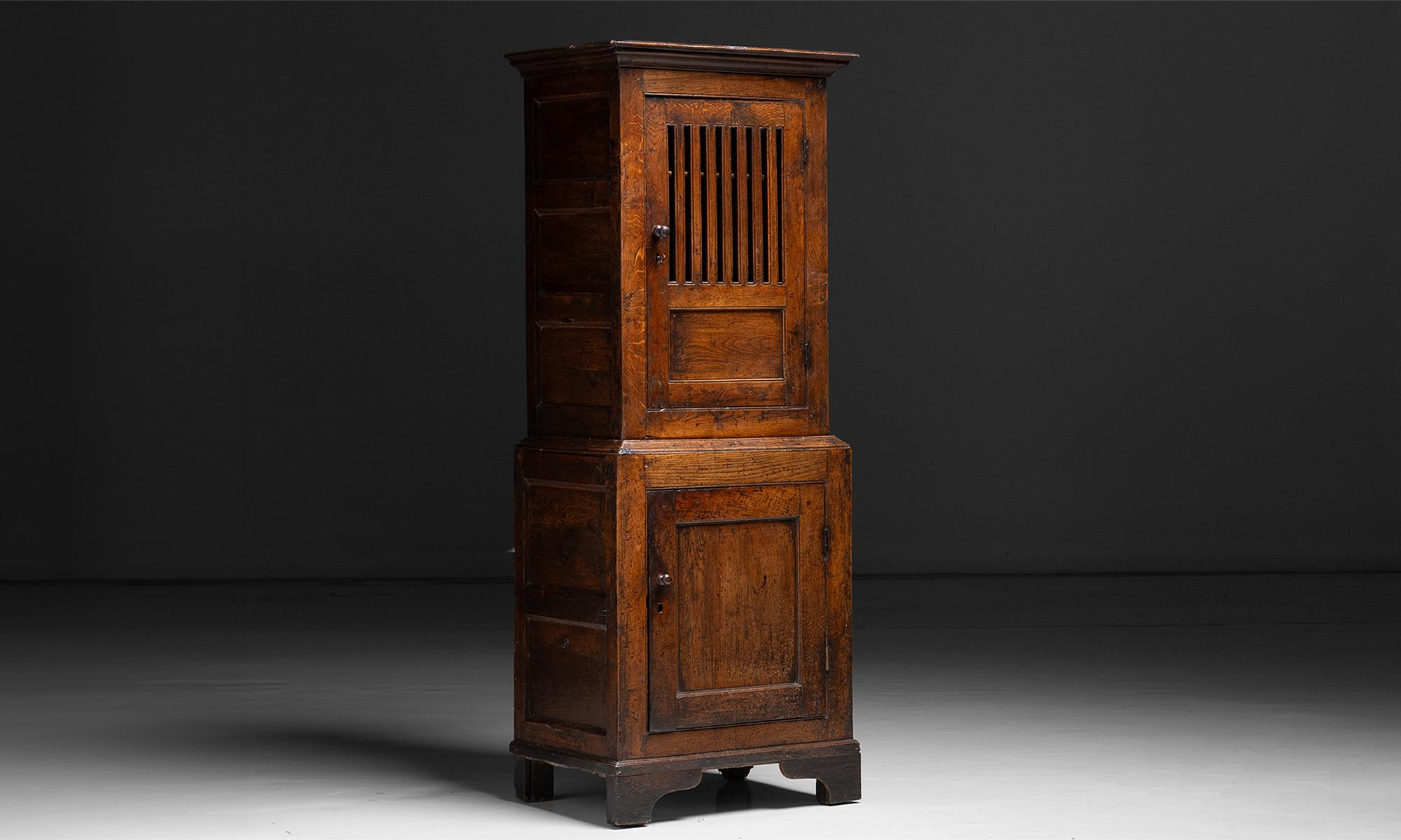 Country House Cupboard

Wales circa 1770

two part cupboard, constructed in oak.

25