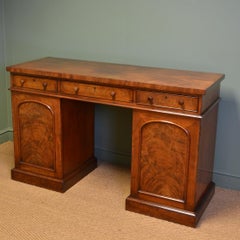 Country House Figured Mahogany Antique Victorian Pedestal Sideboard