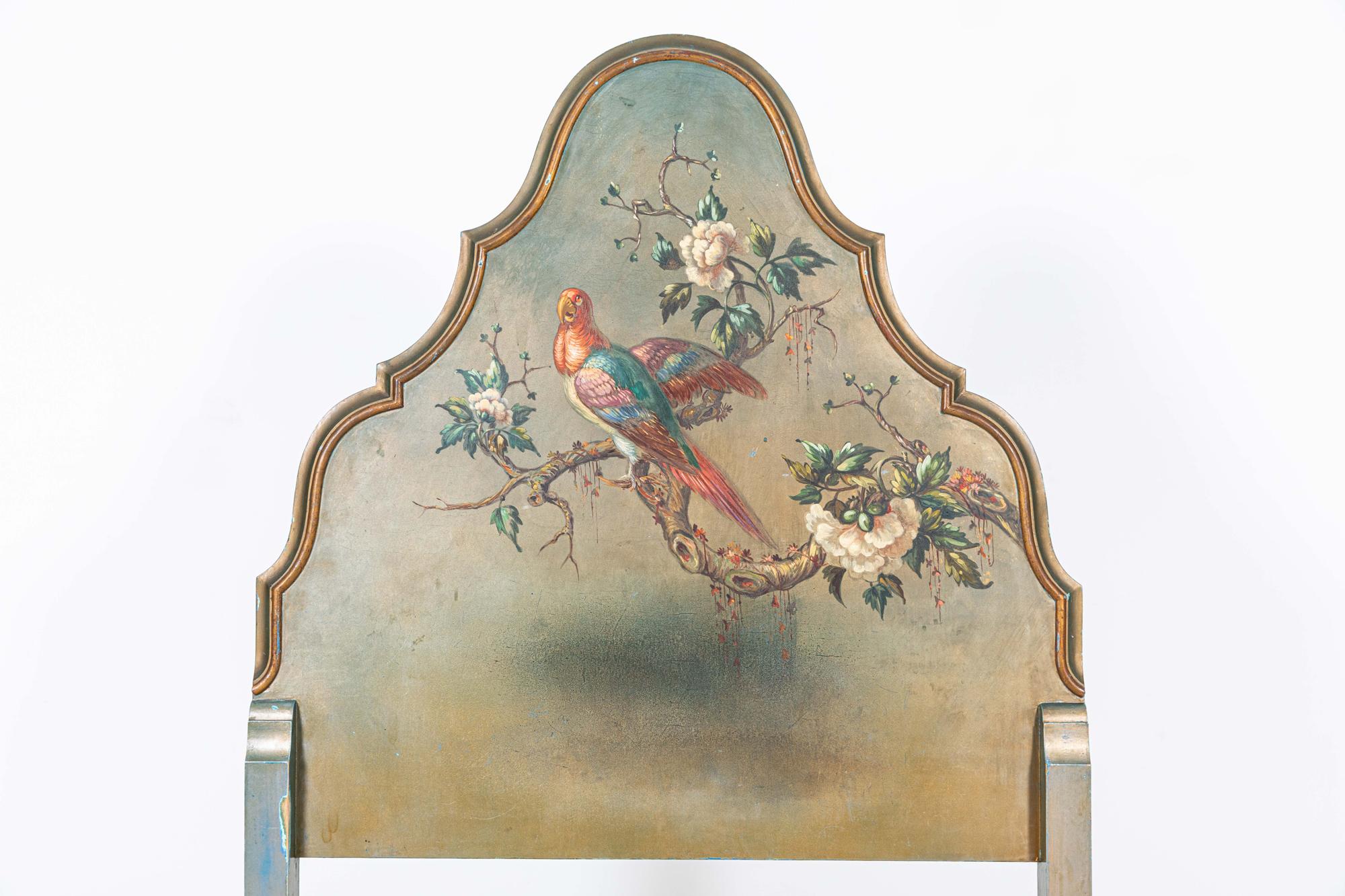 Hand-Painted Country House Hand Painted Single Bedstead For Sale