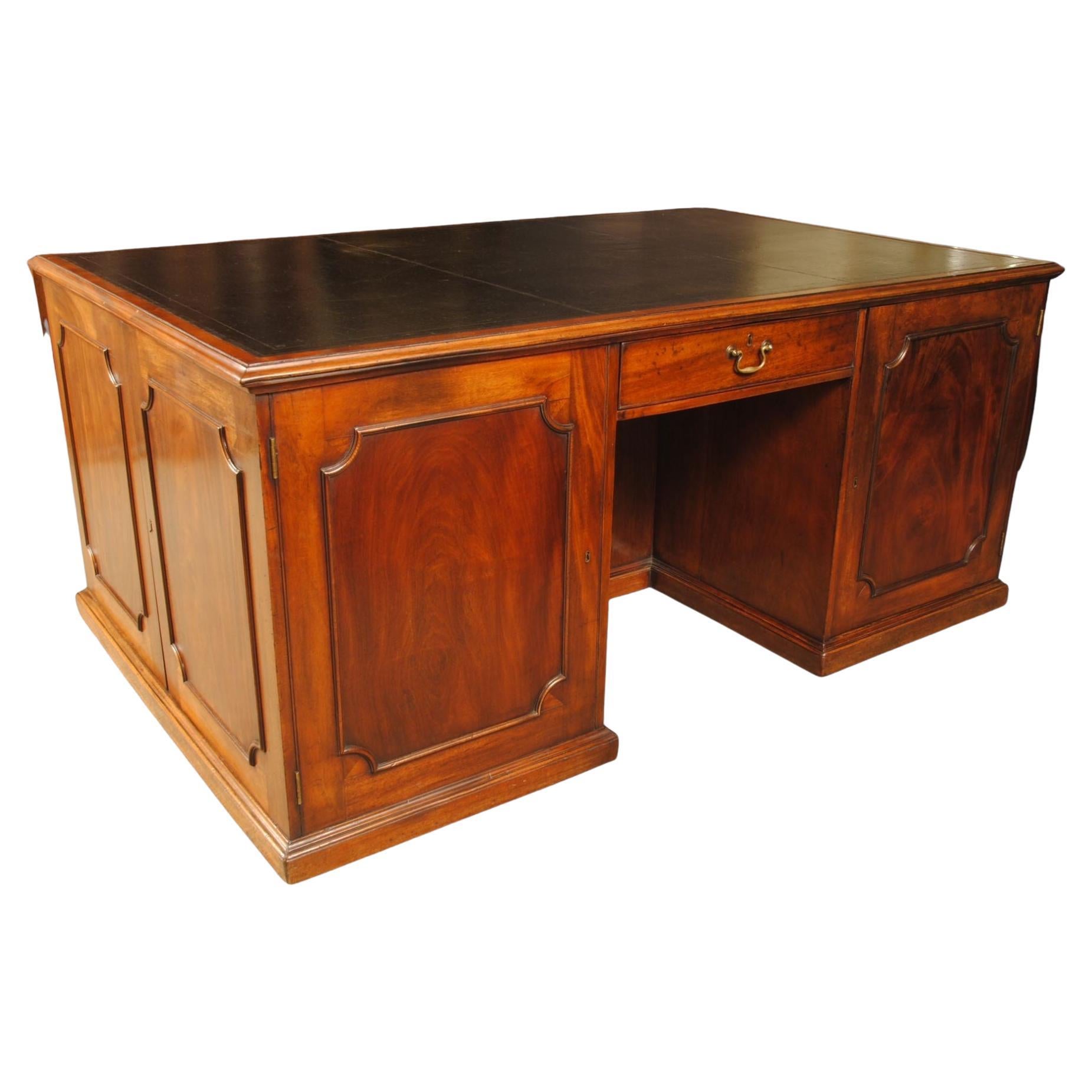 Country House Library Partners Desk For Sale